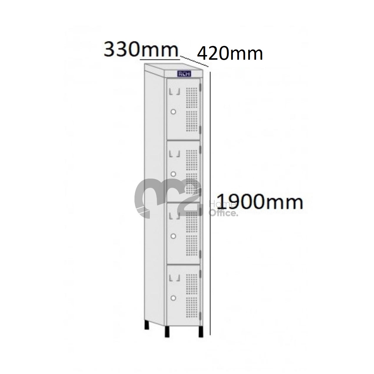 Roupeiro Para Vestiário RGRSP-2/4 Sobreposto com 4 Portas - com PITÃO - RCH
